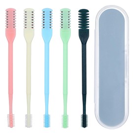 guduling 5 PCS Manual Nose Hair Trimmer,Nasal Hair Cutter,Double Sided Nose Hairs Knife for Women Men,Portable Nostril Hairs Trimmer 360 Degree Rotating with Ear Picker,Multicolor