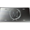 Silver Monogram Crest Car Tag Diamond Etched Engraved .040 Aluminum