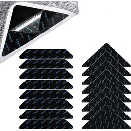 16 Pcs Pinzas para Alfombras Antideslizante, Cinta de Alfombra, Almohadillas Antideslizantes para Alfombras Regionales Tapetes Infantiles, Almohadilla de Agarre para Alfombra, Lavable y Reutilizable