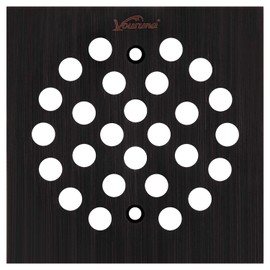 VOURUNA Square 4-1/4-inch Screw-in Shower Floor Drain Grate Strainer (Oil Rubbed Bronze)（Isn't Black）