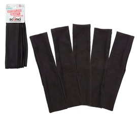 Scunci by Conair Soft Stretchable Headbands- accessories for women - mens headband - running headband -Black- 5 Count
