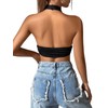 GORGLITTER Women's Crop Tank Top Halter Tops Halterneck Summer Shirts