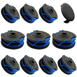 AC41RL3 & AC41RDLB Spool Compatible with Homelite UT41112 UT41121 UT41112B UT41113 UT41120 UT41122 and AC41HCA Cover Cap, Replacement Spool Refills Autofeed Dual line 27Feet 0.065" (10 Spools, 1 Cap)