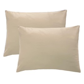 iMaylex 1800 Series Super Soft Brushed Microfiber Fabric Zipper Pillowcase, Luxury Cozy and Lightweight, Set of 2, Khaki, Queen, 20x30 Inches