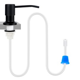 Dish Soap Dispenser for Kitchen Sink, Countertop Sink Soap Dispenser Water Pump with 47” No-Spill Extension Tube Kit Design for Kitchen Bathroom (Matte Black)