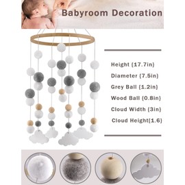 SUPICKET Home Decoration Lovely Wooden Bead Mobiles Bed Felt Baby Ceiling…