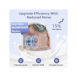 Momfann Breast Pump Wearable APP Control Portable Breastfeeding Pump Beige