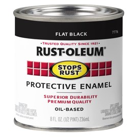 Rust-Oleum 7776730 Protective Enamel Paint, 8-Fl Oz, Flat Black(Pack of 1)
