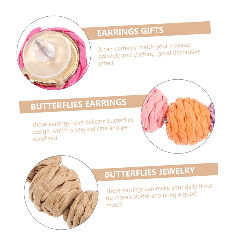 SAFIGLE Hoops Earrings for Women Rattan Earrings Geometric Shape Women's