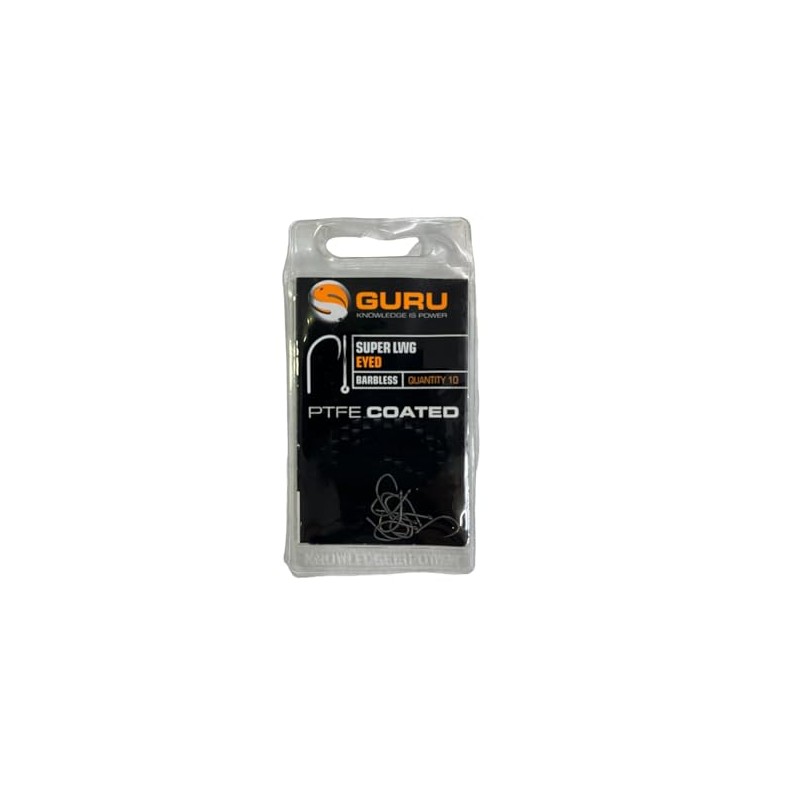 Guru Super LWG Eyed PTFE Coated Hooks All Sizes: 12