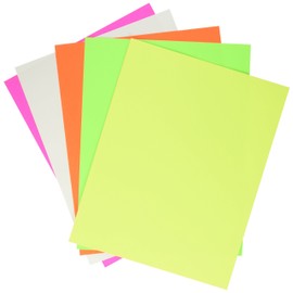 School Smart Poster Board, 11 x 14 Inches, White/Assorted Neon Color, Pack of 50 - 1371700