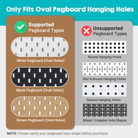 SEMPOMA 2 Pack Walnut Color Pegboard Shelf, Pegboard Accessories, Wooden Pegboard Shelves with Pegboard Hooks, Compatible with IKEA Skadis Pegboard