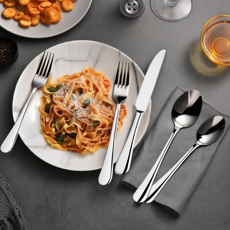 SilouC Silverware Set, 30-Piece Flatware Cutlery Set Service for 6,