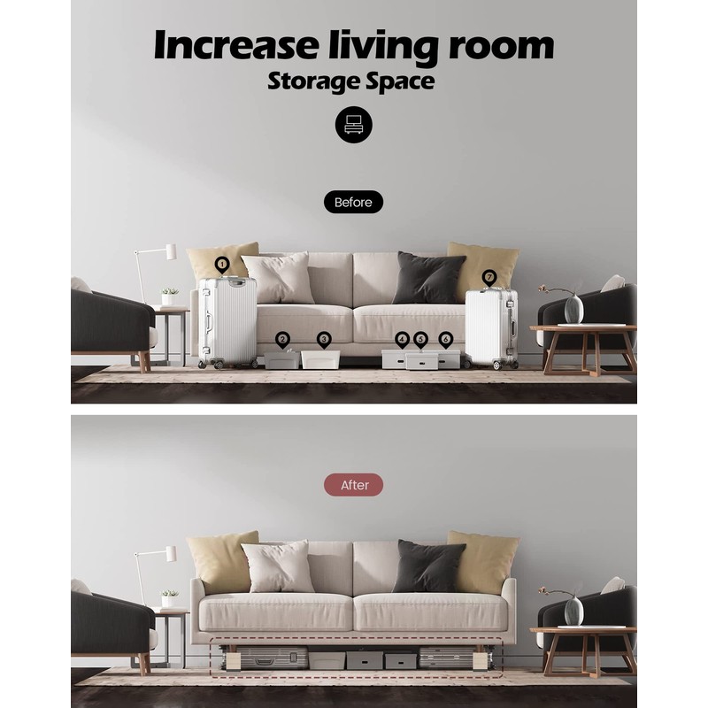 Furniture Risers, Tclouda Bed/Sofa/Desk/Table/Chair Leg/Fridge Lifts to 1.5, 3 and