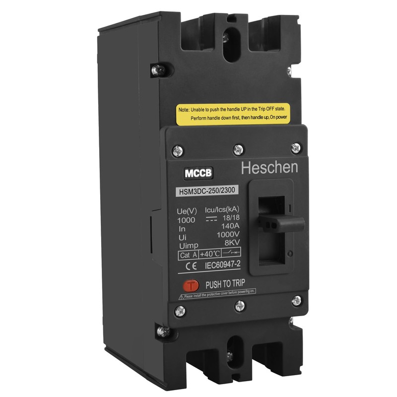 Heschen DC Molded Case Circuit Breaker MCCB, 2 Poles, DC1000V
