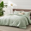 Bedsure Queen Comforter Set - Celadon Green Soft Bedding for