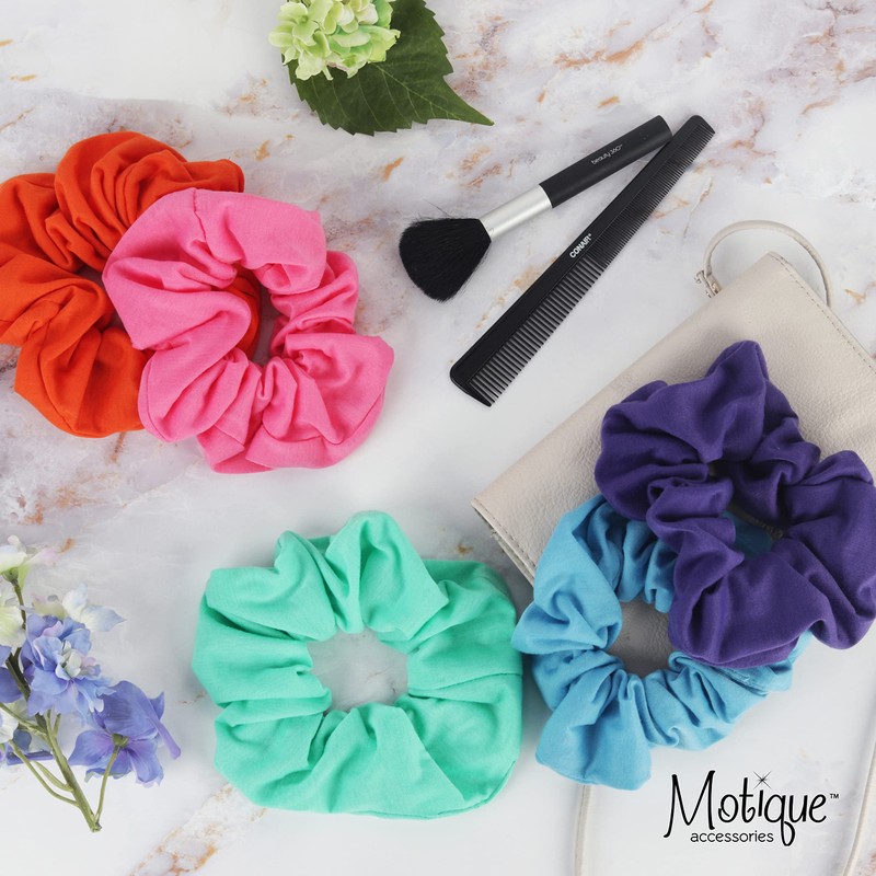 Motique Accessories Jumbo Cotton Scrunchie - Blue