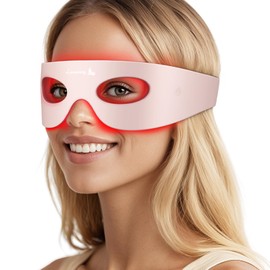 Lanieney Red Light Therapy for Eyes, Wireless Under-Eye Red Light Therapy Mask with Timing Function, 3 Modes with Near-Infrared, Rechargeable Mask for Home Skincare
