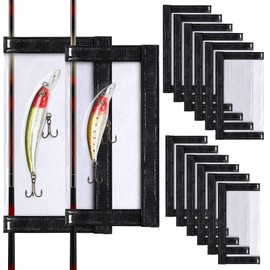 Ziopetru 12 Pack Clear PVC Fishing Lure Wraps, 6 Large & 6 Small with Hook and Loop Closure, Puncture Resistant Bait Wrap for Rod Storage, No-Snag Hook Covers for Lures