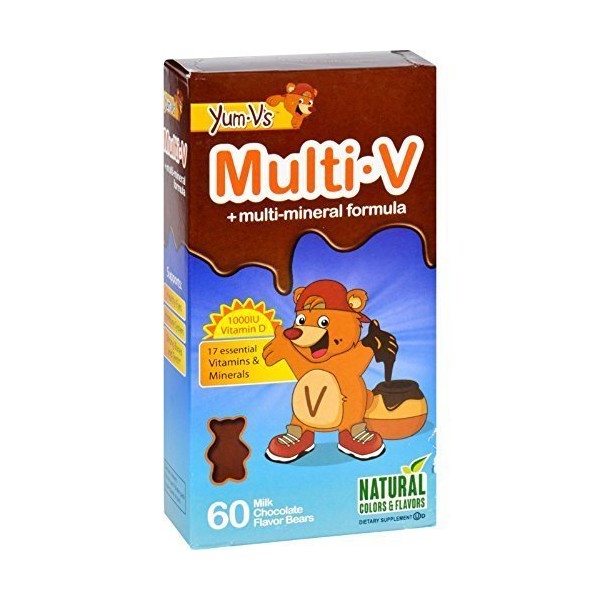 YumV'S Multi V W/Vitamin D, Milk Chocolate 60 Chews - 2 Pack