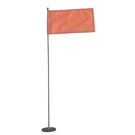 Magnetic Base Flag Holder 3 FT. Steel Pole - Hold Force 99 lbs. - 8 x 13 Orange Flag ~ Commercial Grade and ISO 9002 Certified