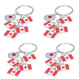 Canada Flag Keychains, Canadian Crystal National Flag Keyring Maple Leaf Key Chain Gift for Men Women