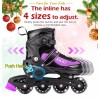 Unbranded Kids Inline Skates 4 Size Adjustable with Light up