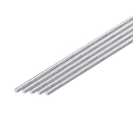 sourcing map 10Pcs 1/8"(3mm) Dia Round Aluminum Rod, 12"(305mm) Long 6061 Aluminum Round Rod Solid Lathe Bar Stock for Industry Construction DIY Crafts