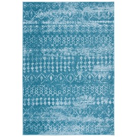 Safavieh Tulum Collection TUL240M Moroccan Boho Distressed Area Rug, 6' x 9', Turquoise / Blue