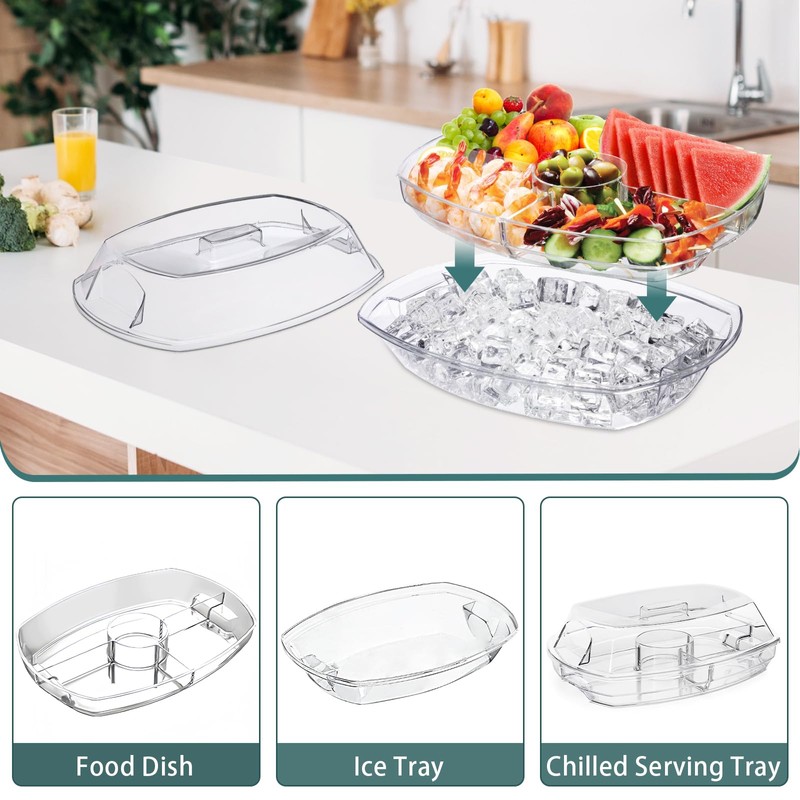 Chilled Serving Platters and Trays for Entertaining,Chilled Veggie Tray with