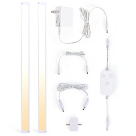 BLESSINGLUX 2pack 20inch Dimmable LED Under Cabinet Light Kit, 2700K to 6000K Smart LED Under Counter Lighting Fixture, Compatible with Alexa, Google Assistant, for Kitchen, Pantry, Shelf (White)