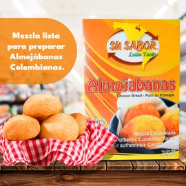 Su Sabor Latin Taste Almojábanas. Mezcla lista para preparar almojábanas colombianas. Almojábanas. Mix ready to prepare Bread. 1 Unit 300 Grams.