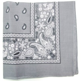 Kaiser Novelty Bandanas Paisley Cotton Bandanas (Gray 22 X 22 in)