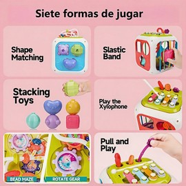 ODNAOIN 6 Coloridos Juguetes Sensoriales de Formas, 7 en 1 Tablero de Juguete Sensorial Multi-Funcional Clasificador de Formas, Desarrolla Las Habilidades del Pensamiento Lógico en Niños y Niñas