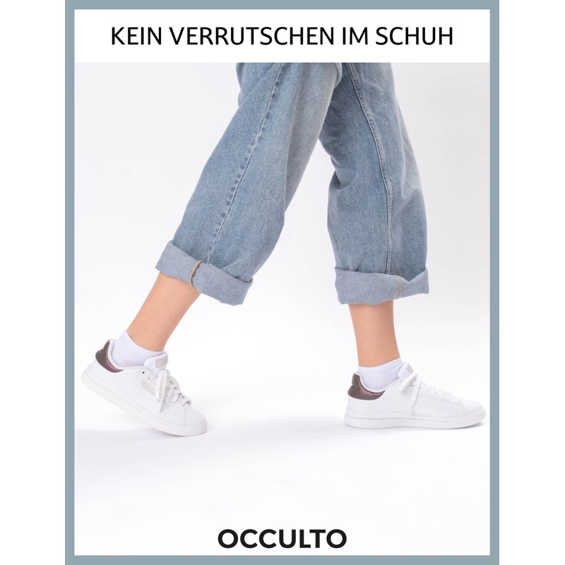 Occulto Women's Trainer Socks Pack of 10 (Model: Alexa), Black