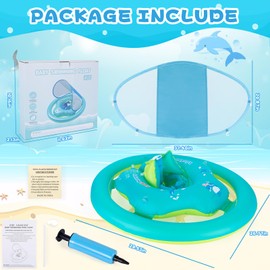 Thedttoy Baby Swimming Float Baby Pool Float for 6-36 Month Gilrs Boys, Baby Inflatable Swim Float with UV Canopy, Baby Swimming Ring Swimming Pool Inflatables for Kids Children Age 1 2 3 Year Olds