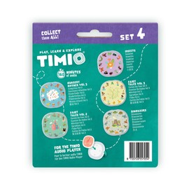 TIMIO Disc Set # 4: 5 Audio Discs for the TIMIO Player | Learn 96 Nursery Rhymes Vol. 3, 12 Fairy Tales Vol.2, 12 Fairy Tales Vol. 3, Dinosaurs, Small Insects | 8 Languages Included | From 2 - 6 Years