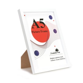 1 Pack A5 Frame White, Wooden A5 Photo Frames, White Picture Frames 21 X 14.8 cm, A5 Picture Frames with Stand Tabletop or Wall Hanging