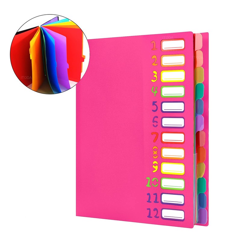 Project Folder A4 Organiser Desk Folder 12/20 Compartments Desk Folder