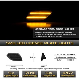 VIPMOTOZ Smoke Amber Light LED Front Side Marker Lights Compatible with Jeep 18-24 Jeep Wrangler(JL)/20-24 Gladiator(JT) Brighter w/Turn signal Lamp Driver-Left & Passenger-Right Sides Replacement Kit