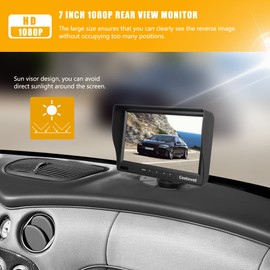 HD 1080P Backup Camera and Monitor Kit,7 inch Big Screen Rear View Camera Monitor,Back Up Camera for Car,Truck,Pickup Truck,SUV,Minivan and Sedans,IP 68 Waterproof and Nice Night Vision Reverse Camera