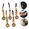 PACKOVE 5pcs Antique Chinese Keychains Material Copper Design Decorative Key