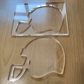 Football Helmet Router Template, Clear Acrylic, 4.75 x 6.5 inches, Woodworking Inlay Template with Cutout