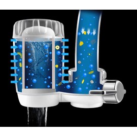 Cheelom Cartucho de repuesto del grifo del elemento del filtro de agua, sistema de filtración ACF reciclable de 7 capas,cerámica duradera,purificador de agua del grifo lavable para cocina y baño 1 pcs