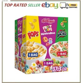 Kellogg's Cereal, Variety Pack 37.3 oz., 3 pk.
