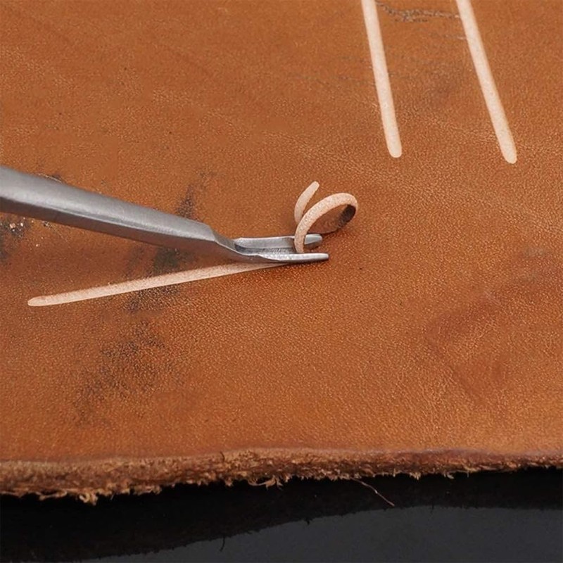 Leather Craft Set of 4 Leather Tools, V-shaped, U-Shaped, Beveling,