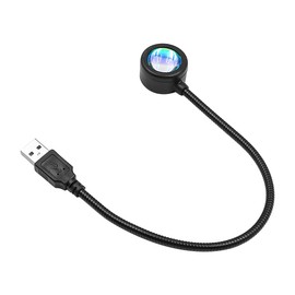 ANCLLO USB Sunset Lamp Mini Sunset Projection Lamp 360 Degrees Available for Car Living Room Bedroom Romantic Decor