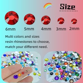 Jmassyang 10000 Pieces 2mm Resin Flatback Rhinestone Round Bling Glitter Rhinestones for Nail Art Mugs Tumblers Bottles Crafts Decoration Clothes Shoes Shirts Caps Decoration(A24 Dark Rose Red)