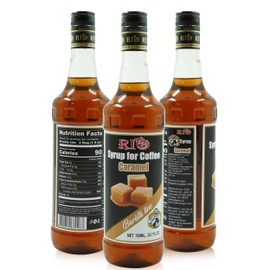 RIO Caramel Flavored Coffee Syrup, 700ml – Rich and Buttery, Perfect for Hot or Iced Coffee and Desserts