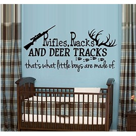 BestPricedDecals Rifles Racks and Deer Tracks #33 ~ Wall Decal, W/Rifle 20" X 40" LRG